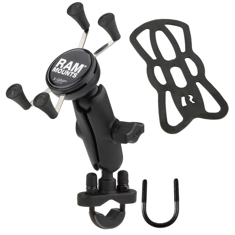 RAM MOUNT X-GRIP DEVICE HOLDER HANDLEBAR MOUNT ALUMINUM STEEL BLACK - Alhawee Motors