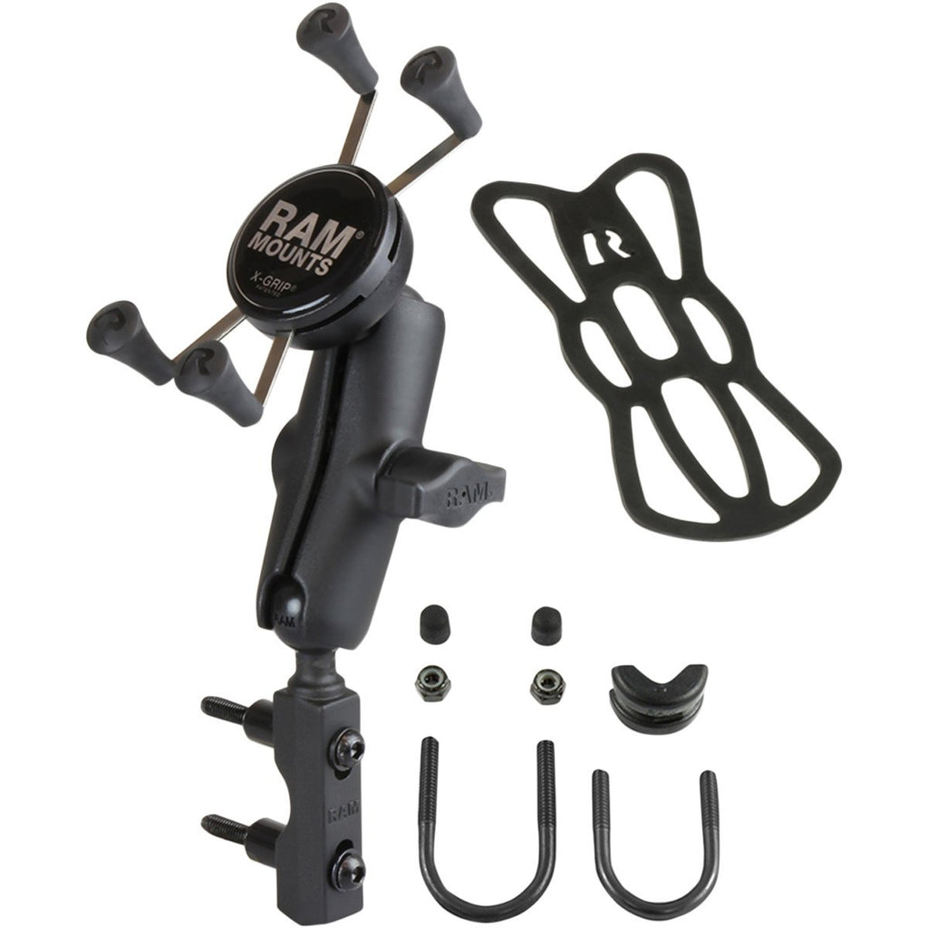 RAM MOUNT X-GRIP DEVICE HOLDER BRAKE-CLUTCH RESERVOIR MOUNT ALUMINUM STEEL BLACK - Alhawee Motors
