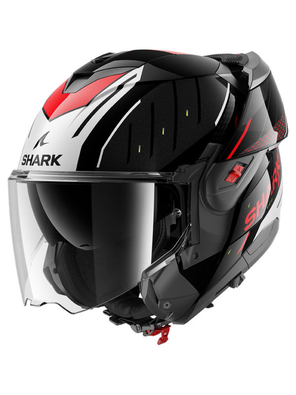 SHARK OXO RYDGER BLACK SILVER RED GLOSSY
