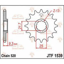 Load image into Gallery viewer, JTF1539.14 FRONT REPLACEMENT SPROCKET 14 TEETH 520 PITCH NATURAL STEEL - Alhawee Motors