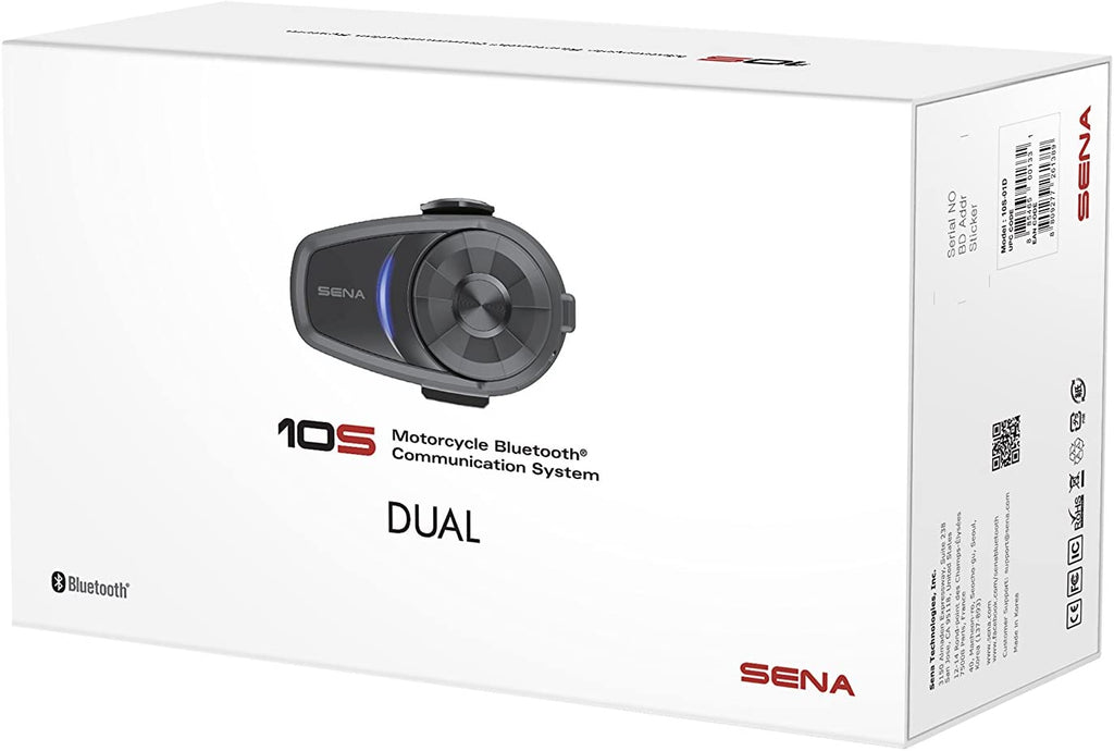 Sena 10S-01D Motorcycle Bluetooth Headset Communication System (Dual Pack)