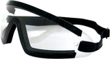 WRAP AROUND WIDE VISION GOGGLES BLACK LENSES CLEAR