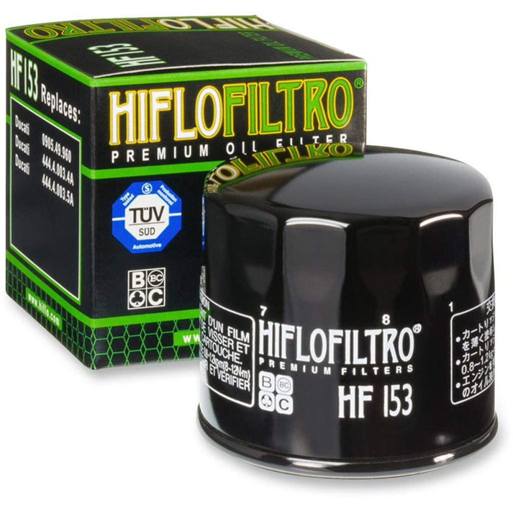 HIFLOFILTRO HF153 OIL FILTER SPIN-ON PAPER GLOSSY BLACK DUCATI - Alhawee Motors