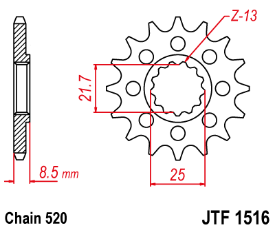 SPROCKET FRONT 16T 520