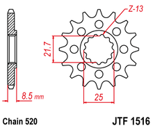 تحميل الصورة في معرض الصور SPROCKET FRONT 17T 520 