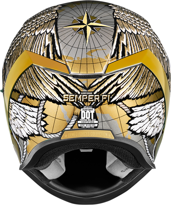 ICON HELMET AIRFORM SEMPER FI GOLD